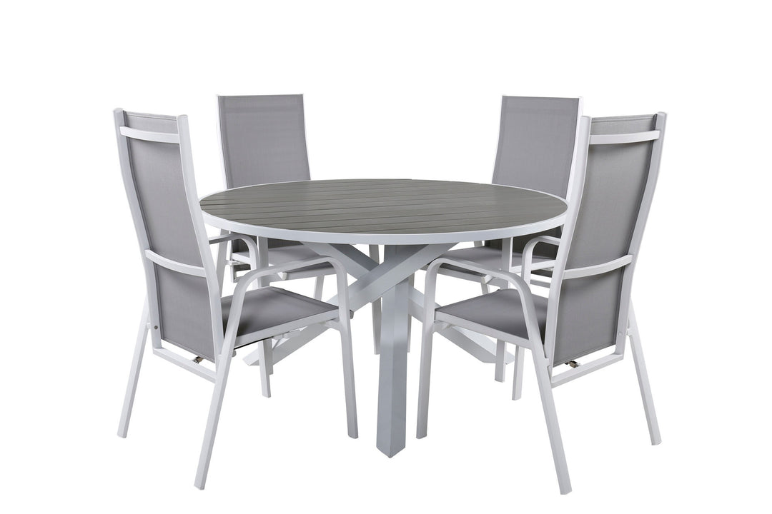 Venture Home Parma Table ø 140 - White/Grey - Copacabana Recliner Chair - White/Grey 4