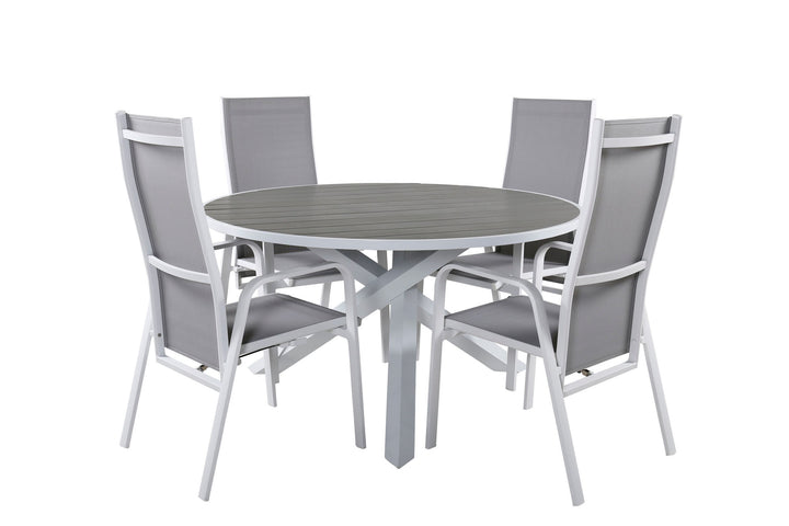 Venture Home Parma Table ø 140 - White/Grey - Copacabana Recliner Chair - White/Grey 4