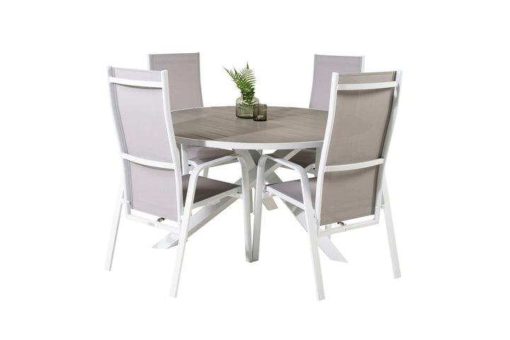 Venture Home Parma Table ø 140 - White/Grey - Copacabana Recliner Chair - White/Grey 4