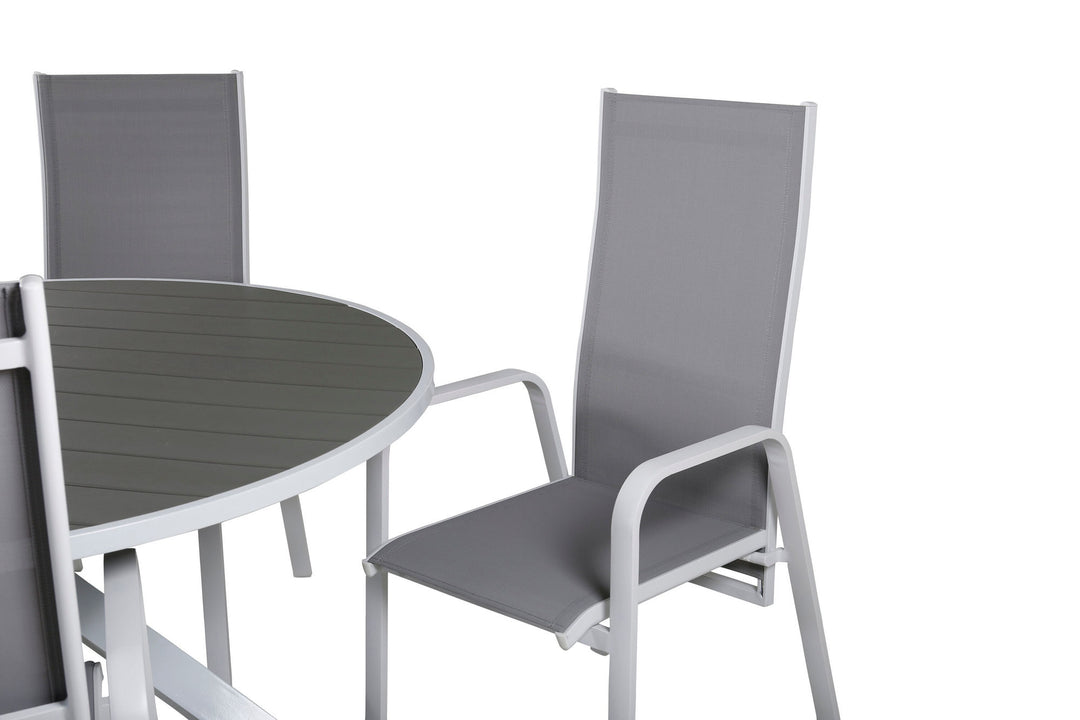 Venture Home Parma Table ø 140 - White/Grey - Copacabana Recliner Chair - White/Grey 4