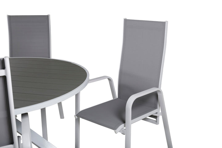 Venture Home Parma Table ø 140 - White/Grey - Copacabana Recliner Chair - White/Grey 4