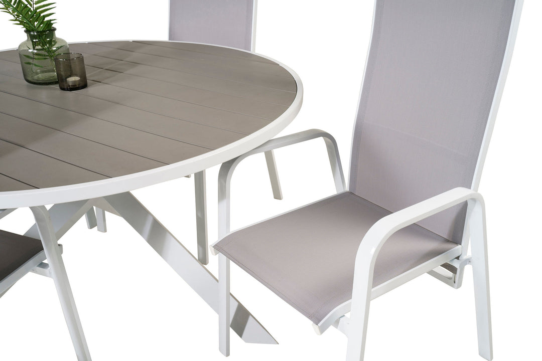 Venture Home Parma Table ø 140 - White/Grey - Copacabana Recliner Chair - White/Grey 4