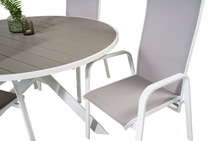 Venture Home Parma Table ø 140 - White/Grey - Copacabana Recliner Chair - White/Grey 4