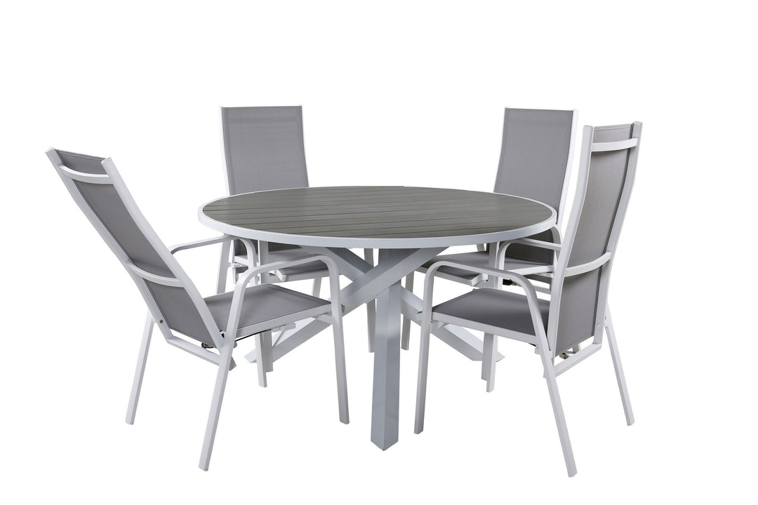 Venture Home Parma Table ø 140 - White/Grey - Copacabana Recliner Chair - White/Grey 4