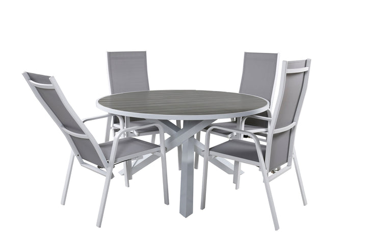 Venture Home Parma Table ø 140 - White/Grey - Copacabana Recliner Chair - White/Grey 4
