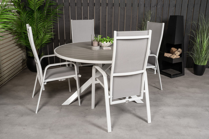 Venture Home Parma Table ø 140 - White/Grey - Copacabana Recliner Chair - White/Grey 4