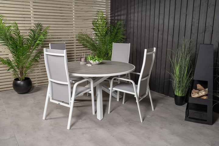Venture Home Parma Table ø 140 - White/Grey - Copacabana Recliner Chair - White/Grey 4