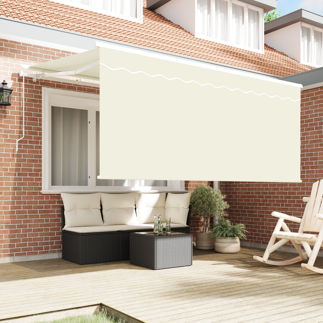 Utrækkelig Markise Creme 300 x 200 cm Polyester og Aluminium