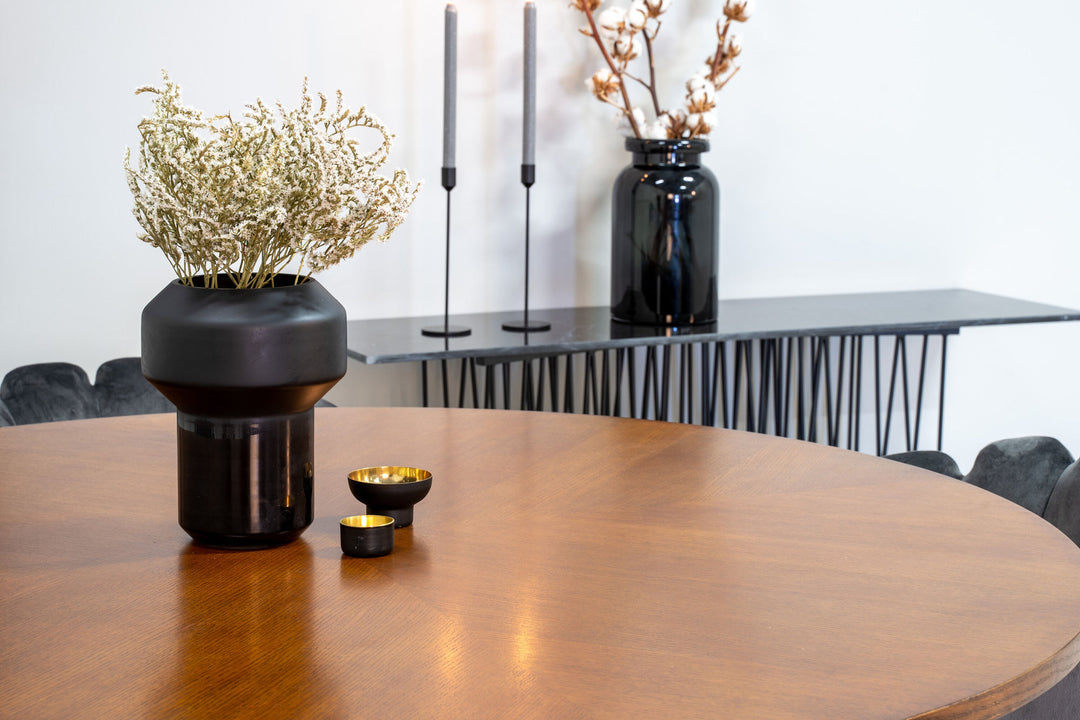 Venture Home Copenhagen - Spisebord rundt - Brun / Sort+Limhamn - Stol - Grå