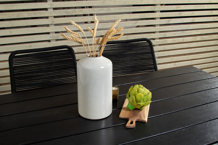 Venture Home Denver Café Table 120*70 - Black Alu / Black Aintwood+Lindos Armchair - Black Alu / Black Rope_4