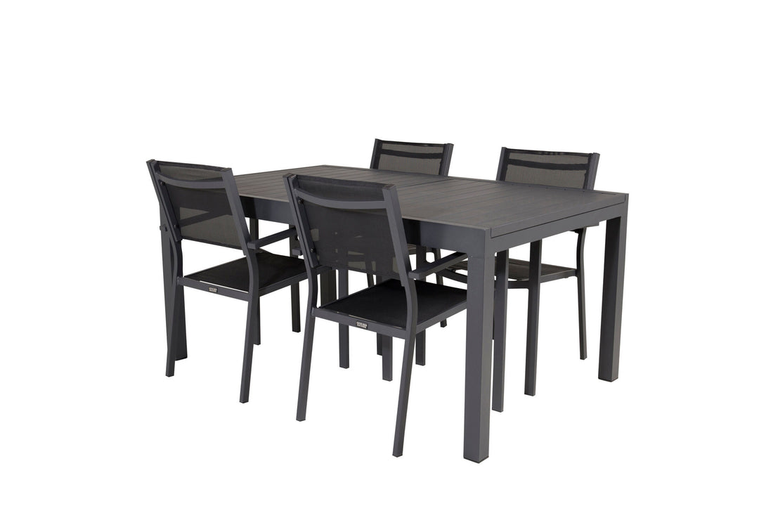 Venture Home Marbella Table 160/240 - Black/Black - Copacabana Stacking Chair - Black/Black 4