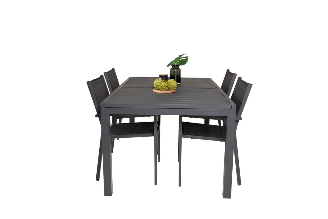 Venture Home Marbella Table 160/240 - Black/Black - Copacabana Stacking Chair - Black/Black 4