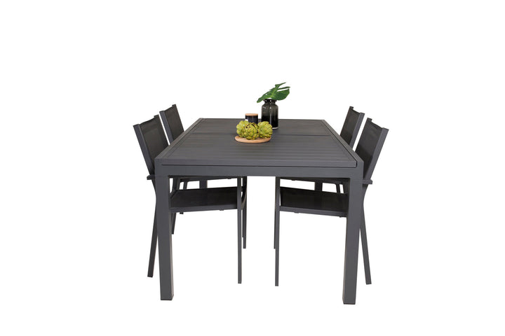Venture Home Marbella Table 160/240 - Black/Black - Copacabana Stacking Chair - Black/Black 4