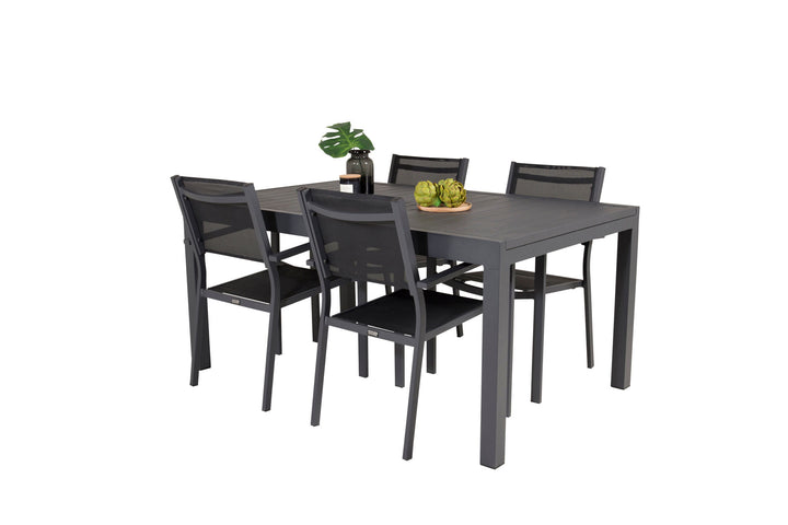 Venture Home Marbella Table 160/240 - Black/Black - Copacabana Stacking Chair - Black/Black 4