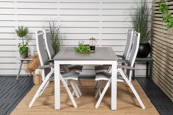 Venture Home Albany Dining Table 152/210*90 - White Alu / Grey Aintwood+Albany Chair 5:pos - White Alu / Grey Textilene / Aintwood_4