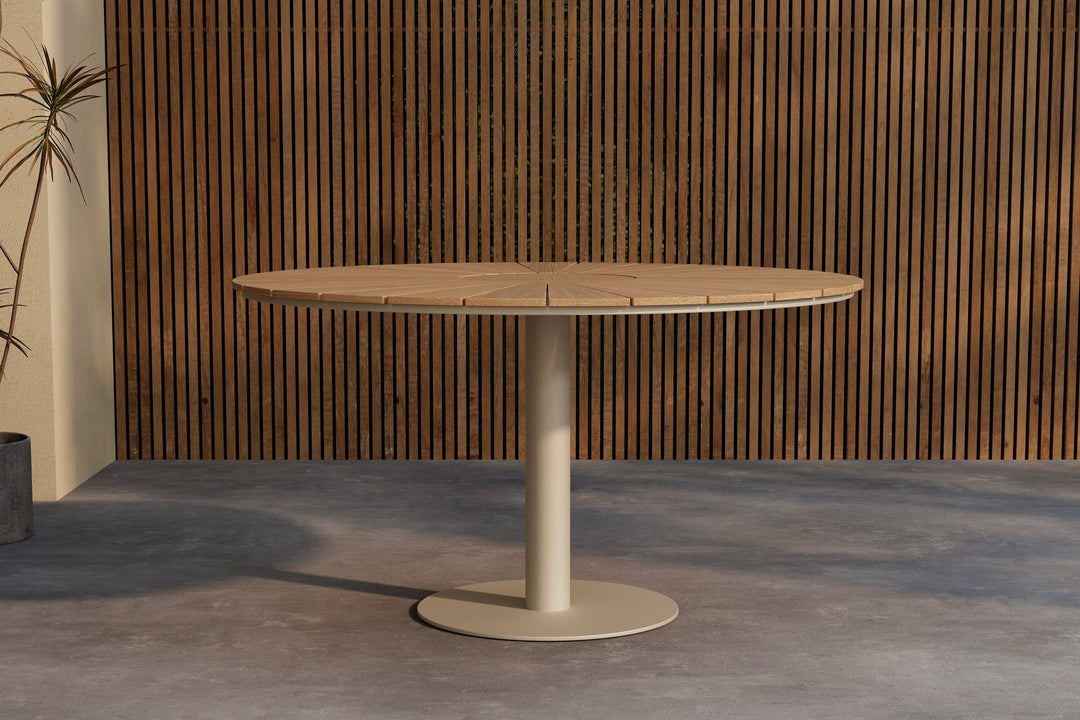 Venture Home Croft Round Dining Table ø120 - Beige Alu/Teak