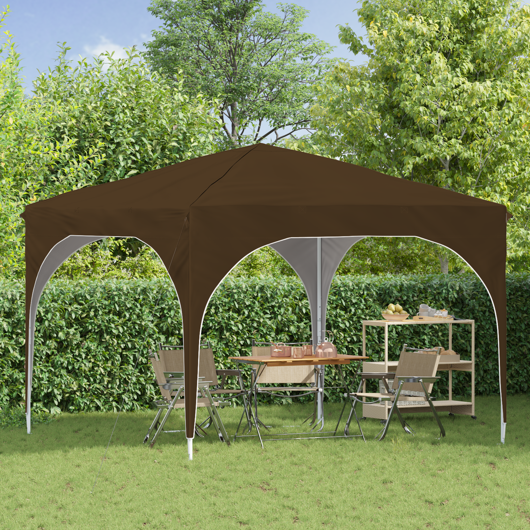 Pop-up Festtelt 290 x 290 x 245 cm Gråbrun