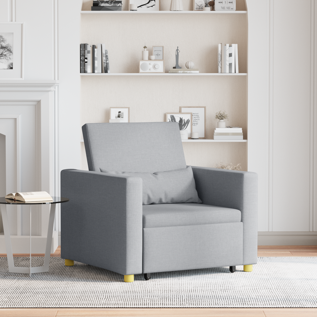 Utrækkelig sovesofa enkelt Lysegrå 90 x 165 x 87 cm Stof