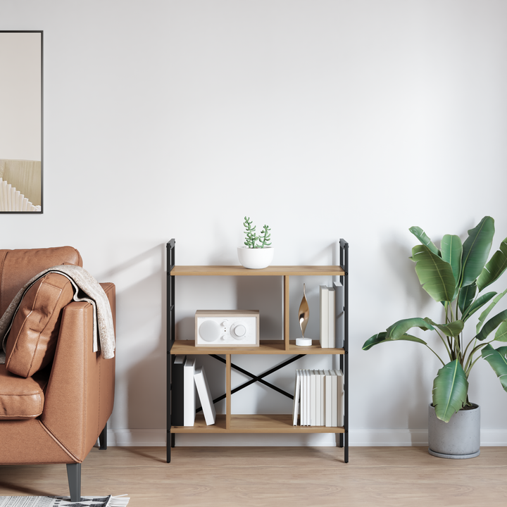Bogreol Artisan Egetræ 75 x 30 x 91 cm Konstrueret træ