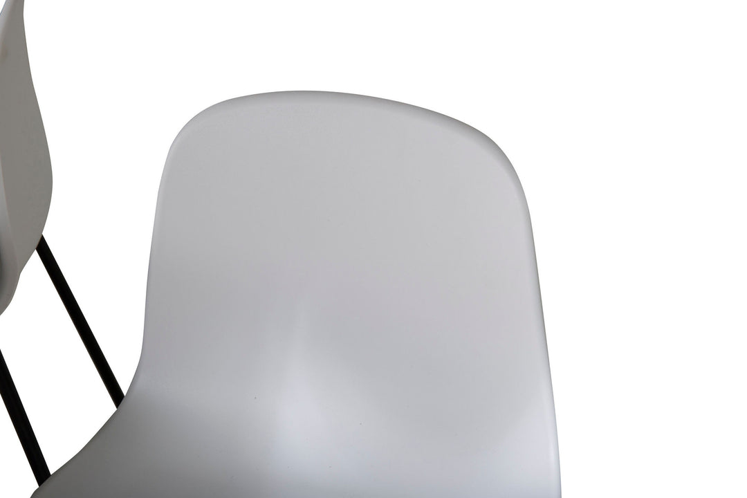Venture Home Estelle Dining Table 140*90 - White / Black+Arctic Dining Chair - Black Legs - White Plastic_4