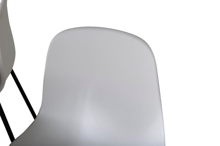 Venture Home Estelle Dining Table 140*90 - White / Black+Arctic Dining Chair - Black Legs - White Plastic_4