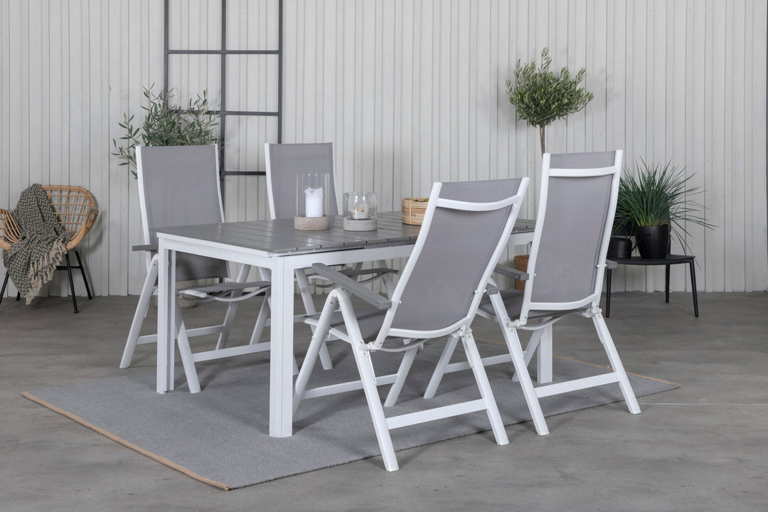 Venture Home Levels Table 160/240 - White/Grey+Albany Light 5-pos white alu / Grey Textilene_4