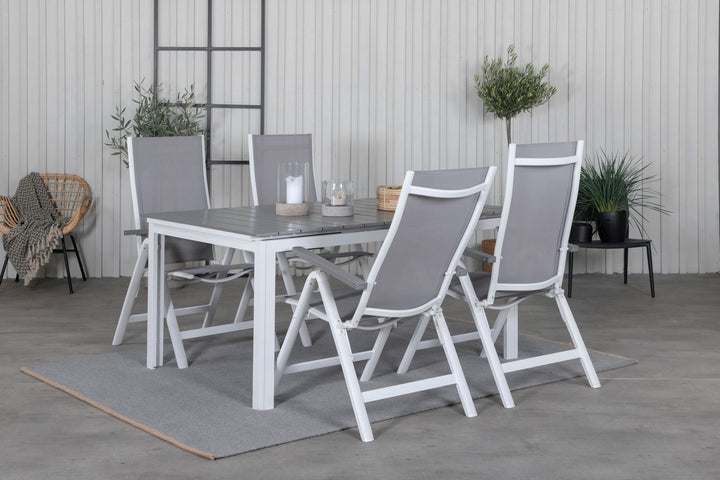 Venture Home Levels Table 160/240 - White/Grey+Albany Light 5-pos white alu / Grey Textilene_4