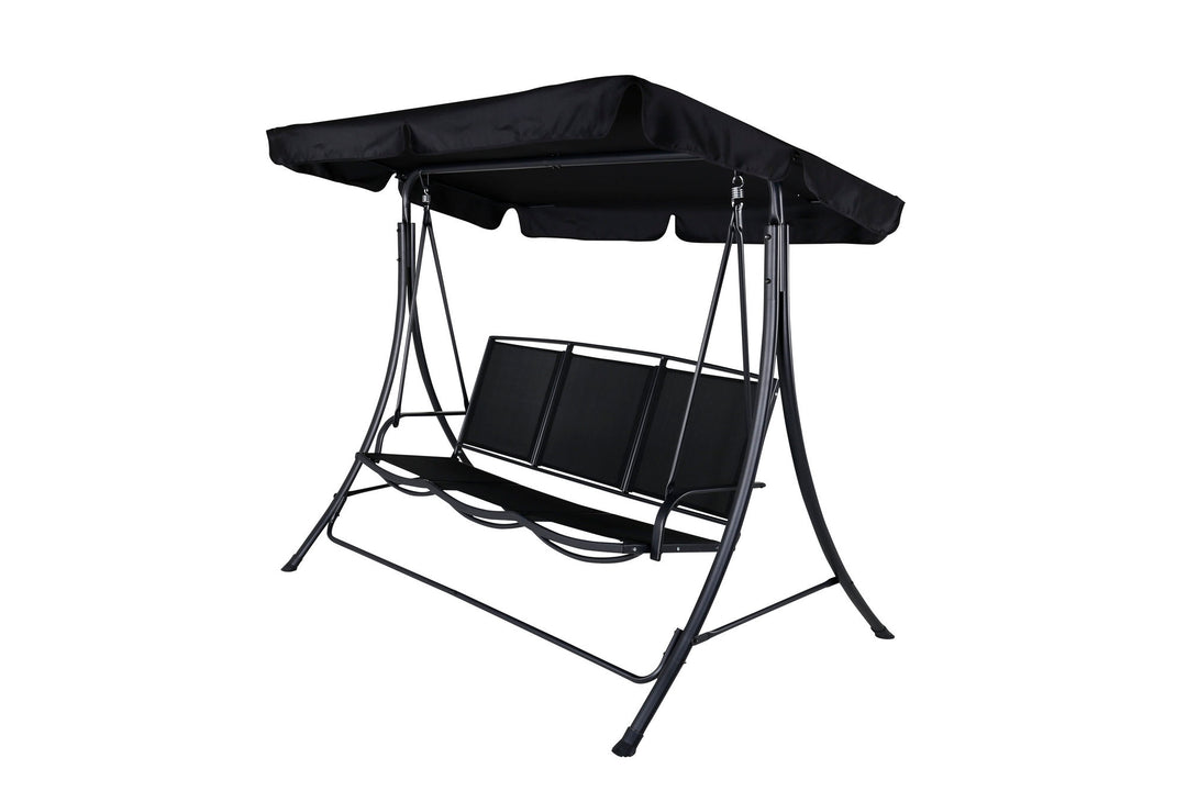 Venture Home Madras 3-seater swing - black frame/black textilene