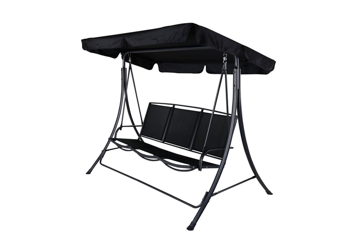 Venture Home Madras 3-seater swing - black frame/black textilene