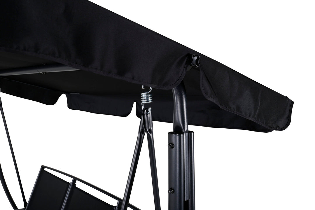 Venture Home Madras 3-seater swing - black frame/black textilene