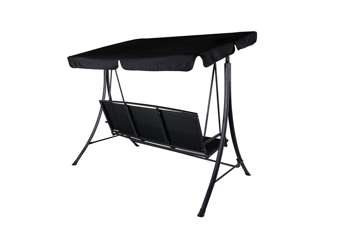 Venture Home Madras 3-seater swing - black frame/black textilene