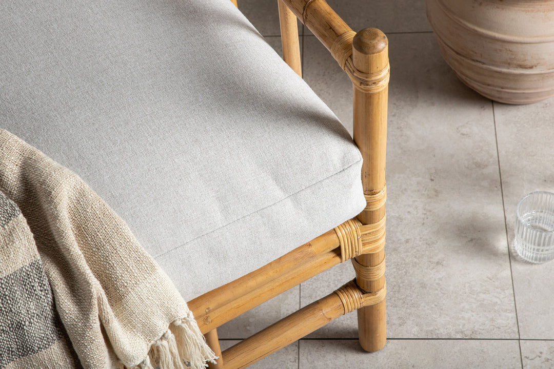 Venture Home Cane 1-seat sofa - Bamboo / Grey Cushion