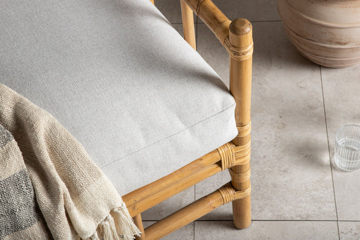 Venture Home Cane 1-seat sofa - Bamboo / Grey Cushion