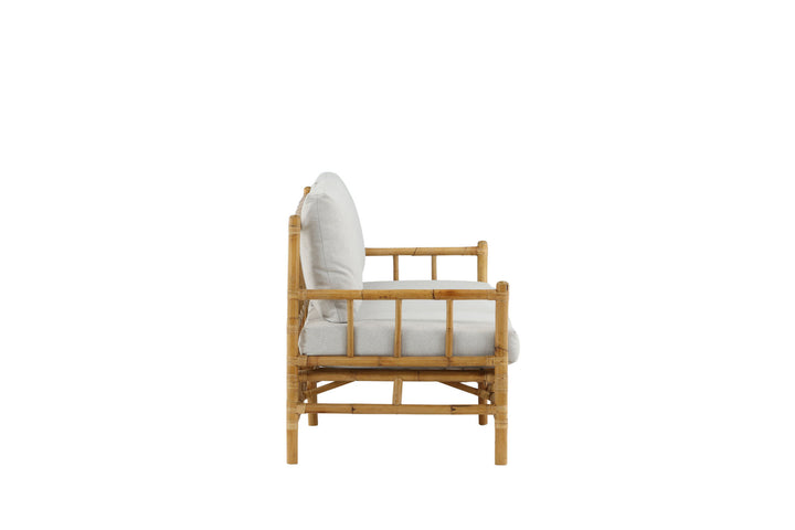 Venture Home Cane 3-seat sofa - Bamboo / Grey Cushion