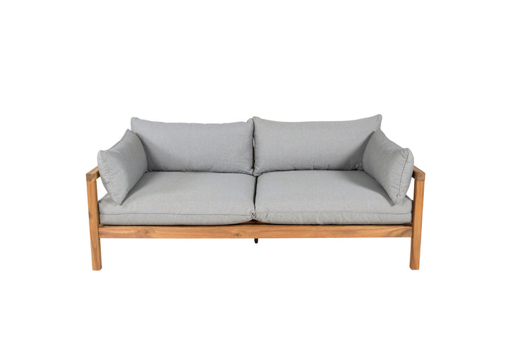 Venture Home Marion Double Sofa Bench - Grey Fabric / Acacia