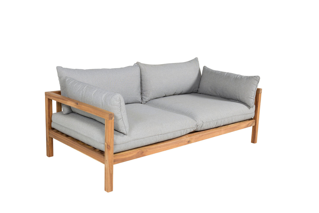 Venture Home Marion Double Sofa Bench - Grey Fabric / Acacia
