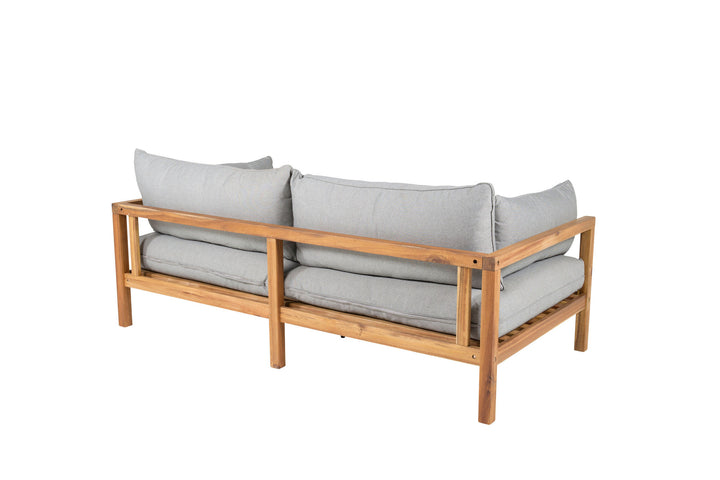 Venture Home Marion Double Sofa Bench - Grey Fabric / Acacia