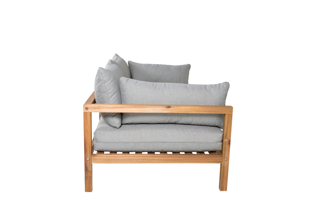 Venture Home Marion Double Sofa Bench - Grey Fabric / Acacia
