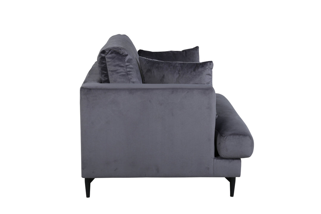 Venture Home Sofia Single Sofa - Black / Dark Grey Velvet