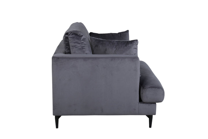 Venture Home Sofia Single Sofa - Black / Dark Grey Velvet