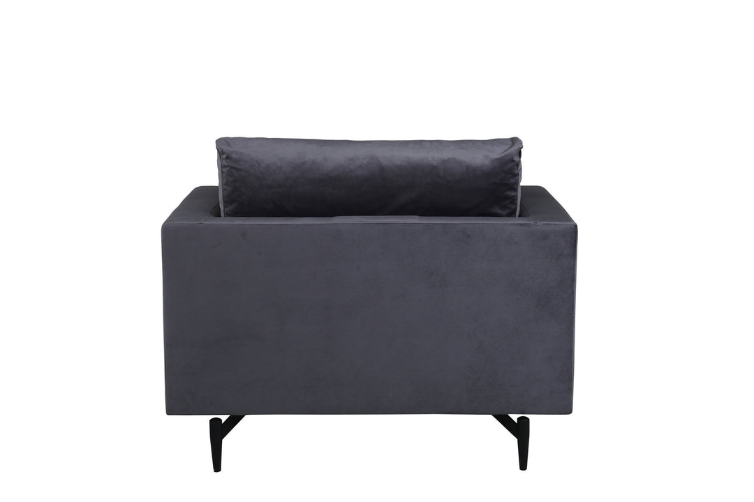 Venture Home Sofia Single Sofa - Black / Dark Grey Velvet