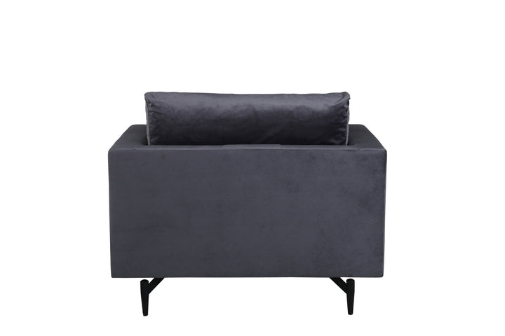 Venture Home Sofia Single Sofa - Black / Dark Grey Velvet