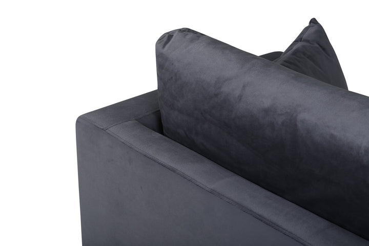 Venture Home Sofia Single Sofa - Black / Dark Grey Velvet