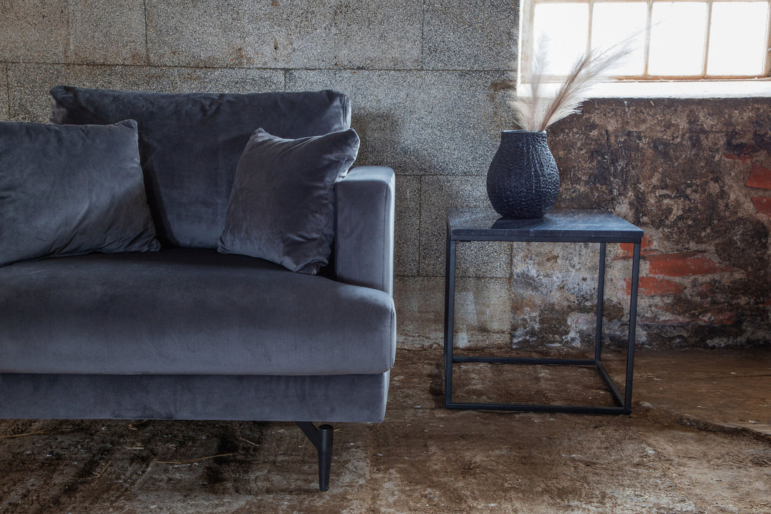 Venture Home Sofia Single Sofa - Black / Dark Grey Velvet