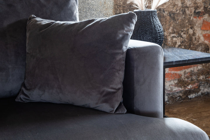 Venture Home Sofia Single Sofa - Black / Dark Grey Velvet