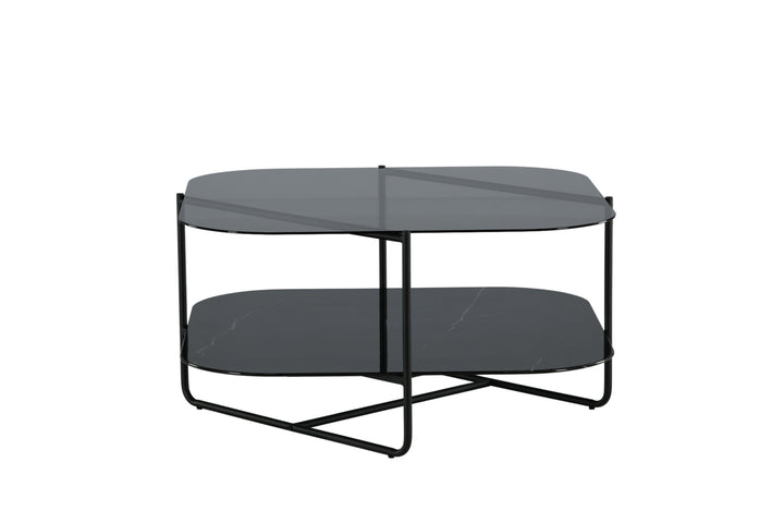 Venture Home un-line Sofa Table Black/Smoked Glass/black Glass Marble