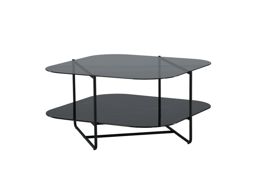 Venture Home un-line Sofa Table Black/Smoked Glass/black Glass Marble