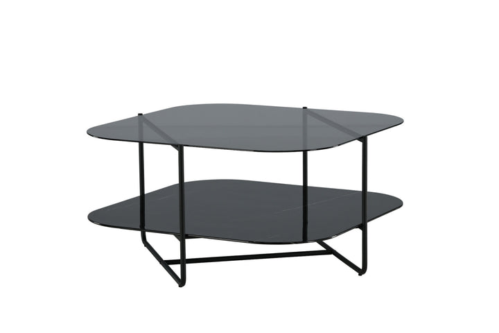 Venture Home un-line Sofa Table Black/Smoked Glass/black Glass Marble
