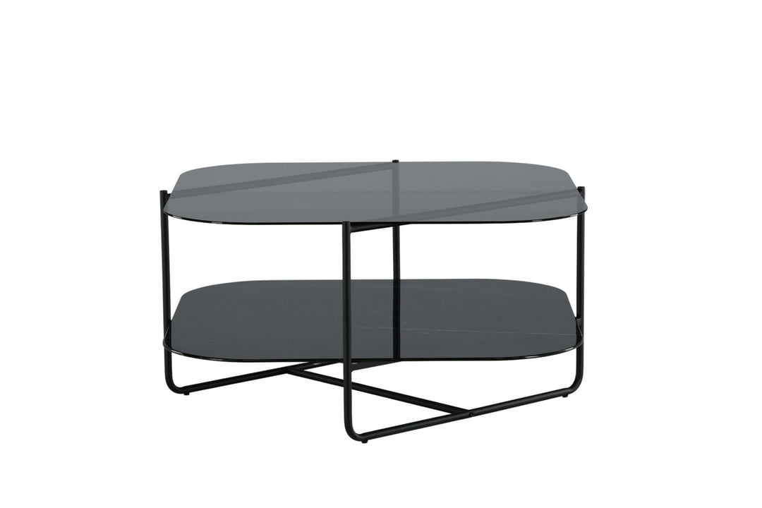 Venture Home un-line Sofa Table Black/Smoked Glass/black Glass Marble