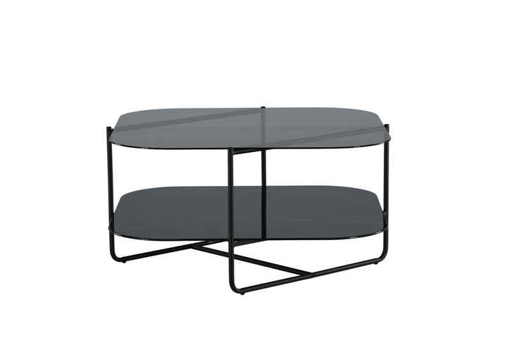 Venture Home un-line Sofa Table Black/Smoked Glass/black Glass Marble
